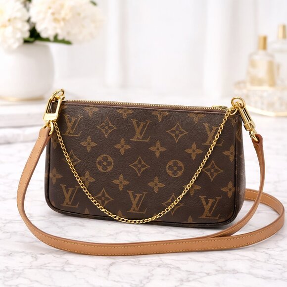 Louis Vuitton Pochette Accessoires Monogram Crossbody | LV Chain Shoulder Bag - Picture 2 of 16